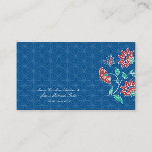 Aiyana Floral Batik Wedding Place Card 2