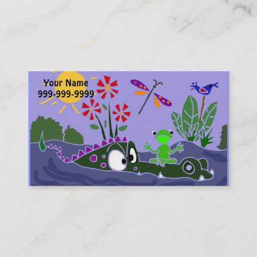 Customizable AJ- Frog Sitting on an Alligator Business Cards
