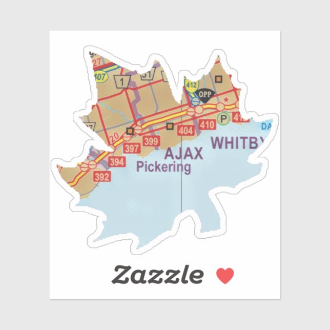 Ajax ON Painted Map Sticker (Sheet)