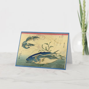Aji & Ebi - Hiroshige's Colorful Japanese Fish Card