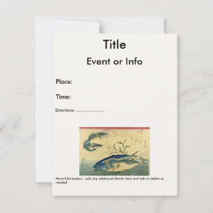 Aji & Ebi - Hiroshige's Colorful Japanese Fish Invitation