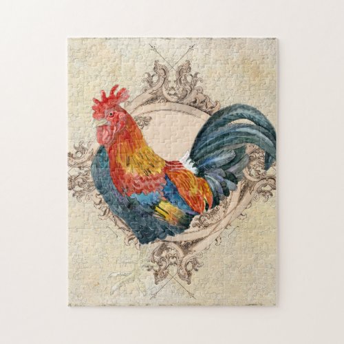 AJR_PAPER_Black_Vintage_Rooster_1bjpg Jigsaw Puzzle