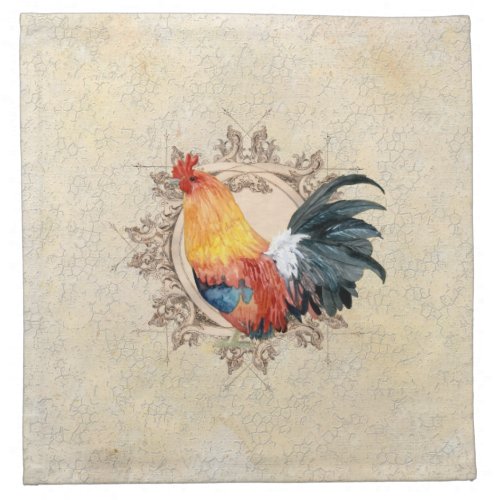 AJR_PAPER_Black_Vintage_Rooster_1bjpg Napkin