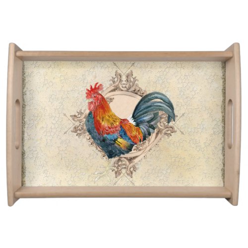 AJR_PAPER_Black_Vintage_Rooster_1bjpg Serving Tray