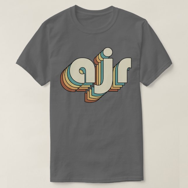 AJR Retro Rainbow Typography Style 70s T-Shirt (Design Front)