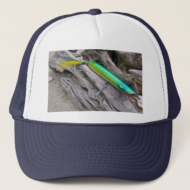 AJS Popper "Water Dragon" Saltwater Fishing Lure Trucker Hat (Front)