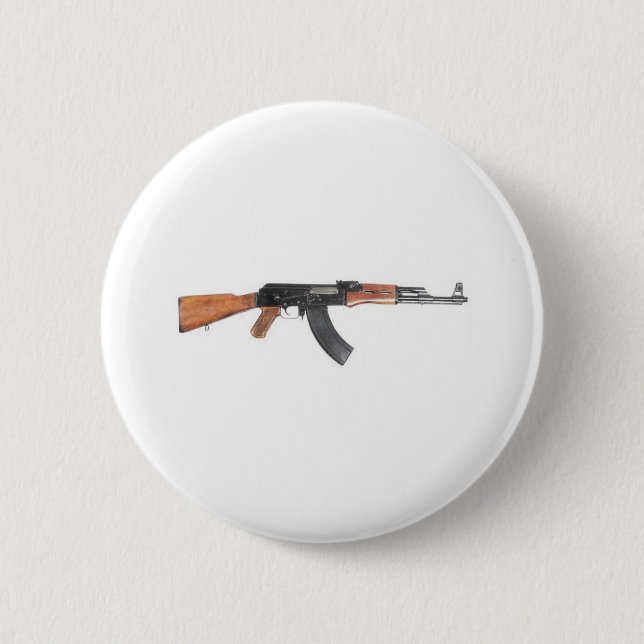 AK47 Assault rifle Pinback Button (Front)