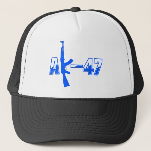 AK_47 AKM Assault Rifle Logo Bluepng Trucker Hat