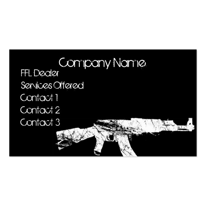 Ak 47 FFL dealer business card