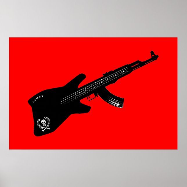 AK 47 Guitar Poster (Front)
