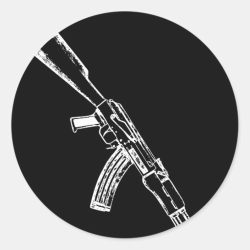 AK_47  Kalashnikov AK47 Rifle Owner Classic Round Sticker