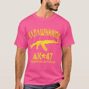 Ak-47 Kalashnikov Gift For Gun Lovers Russian Text T-Shirt