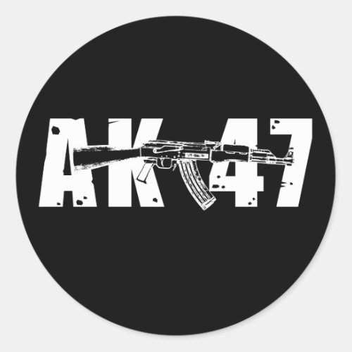 AK_47 Kalashnikov Rifle Gun Rights Classic Round Sticker