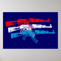 AK 47, Red, White and Blue