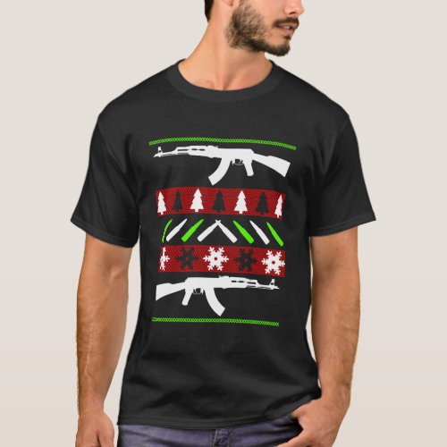 Ak 47 Rifle Ugly Christmas Sweater Funny Gun Long 