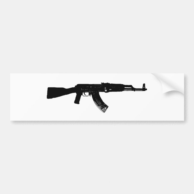 AK-47 Silhouette Bumper Sticker (Front)