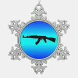 Ak-47 Silhouette Snowflake Pewter Christmas Ornament at Zazzle