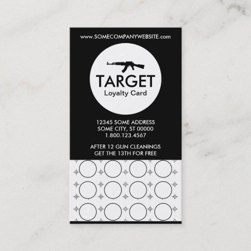 Customizable ak-47 target stamp card business card templates