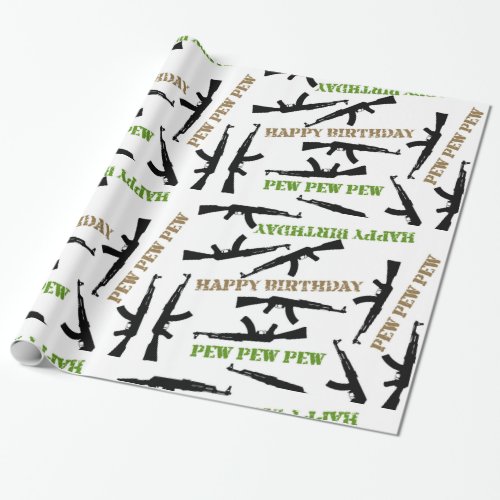 AK_47 Themed Birthday Wrapping Paper