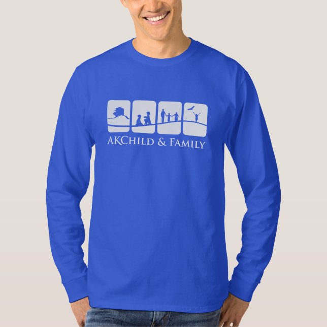 AK Child & Family Adult Long-Sleeve Tee (Blue) (Front)