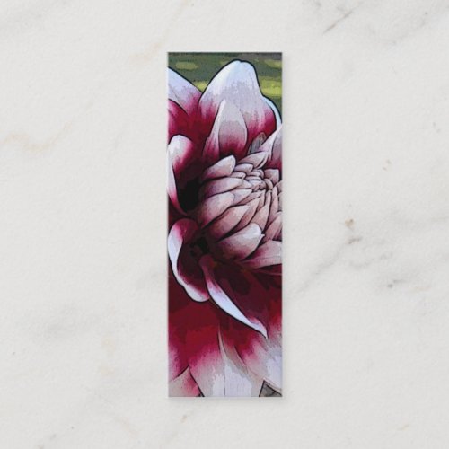 AK- Red and White Dahlia Bookmark Business cards