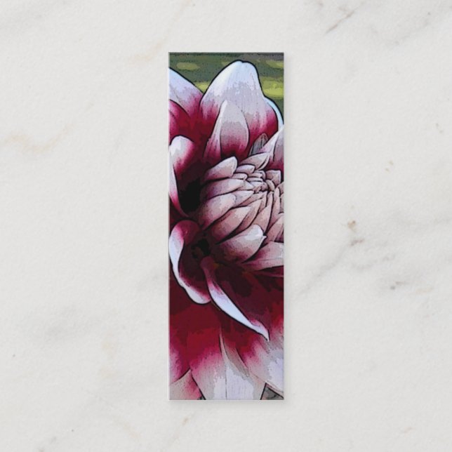 AK- Red and White Dahlia Bookmark Business cards (Front)