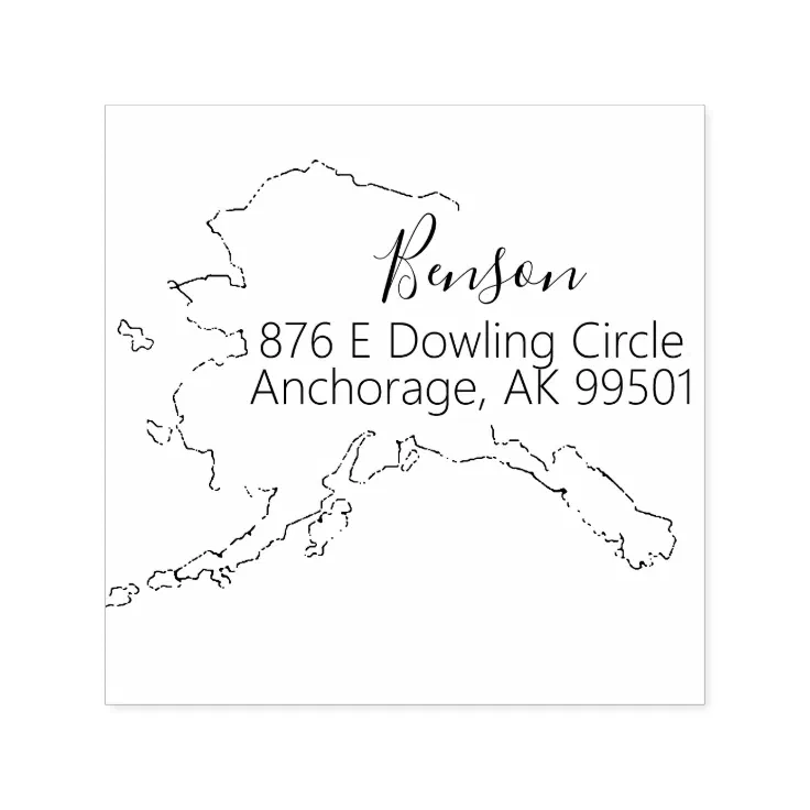 AK State of Alaska Return Address Stamp Zazzle