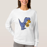 Ak- T-rex Dinosaur Playing The French Horn Shirt at Zazzle