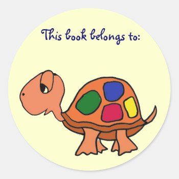 Ak- Turtle This Book Belongs To: Stickers by patcallum at Zazzle