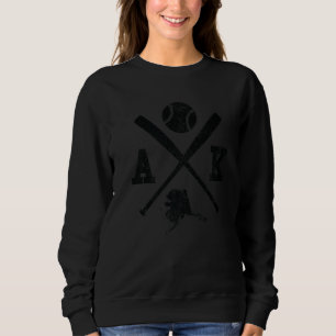 AK USA State - Baseball Player Alaska Premium Sweatshirt
