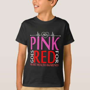 Aka Pink Goes Red For Heart Health Awareness Long  T-Shirt