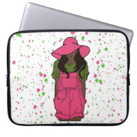 AKA Pink & Green Watercolor  Laptop Sleeve