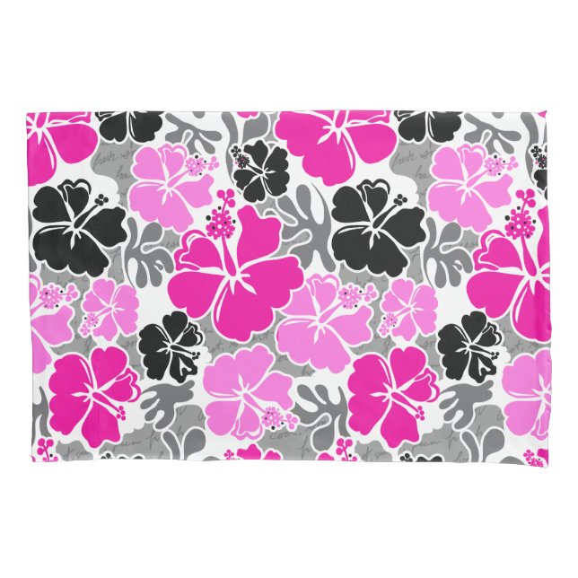 Akahai Hawaiian Hibiscus Tropical Floral Pillow Case (Front)