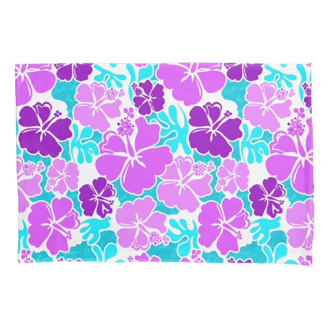 Akahai Hawaiian Hibiscus Tropical Floral Pillowcase (Front)