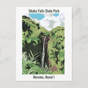 Akaka Falls Hawaii Waterfall Tropical Landscape Postcard