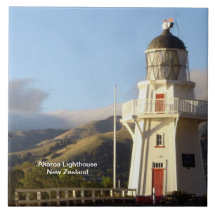 Akaroa Lighthouse, New Zealand Ceramic Tile