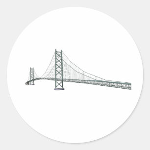 Akashi Kaikyo Suspension Bridge: Pearl Bridge Classic Round Sticker