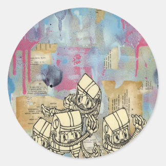 Akayo Robots Classic Round Sticker