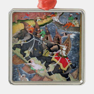 Akbar tames the Savage Elephant, Hawa'i Metal Ornament