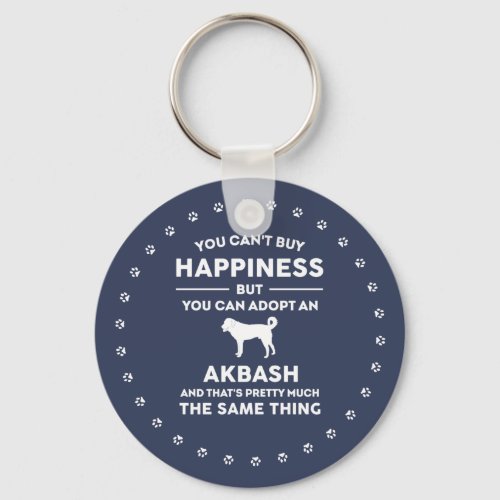 Akbash dog breed adoption happiness keychain