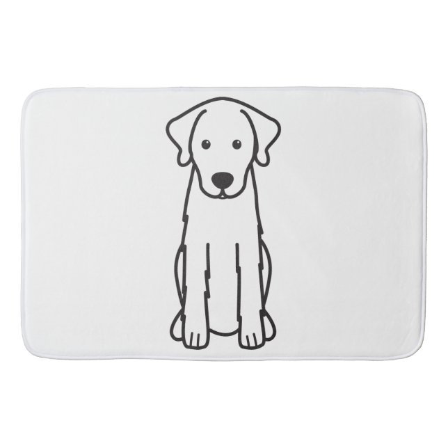 Akbash Dog Cartoon Bath Mat (Front)