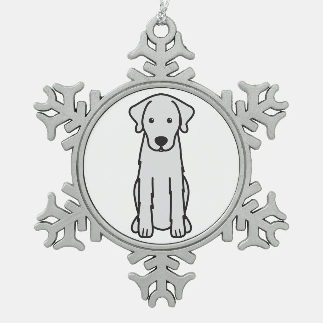 Akbash Dog Cartoon Snowflake Pewter Christmas Ornament (Front)