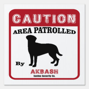 Akbash Dog Warning Red Funny Sign
