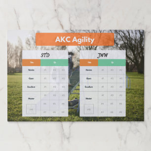 AKC Agility Master STD & JWW Titles Tracker Paper Pad