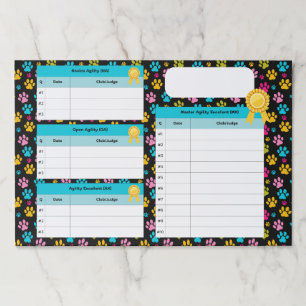 AKC Standard Agility Master Title Tracker Paper Pad