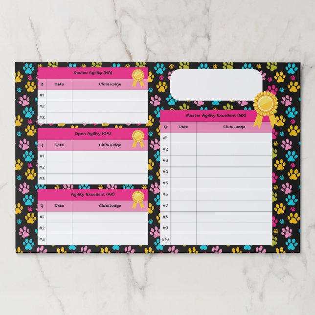 AKC Standard Agility Master Title Tracker Paper Pad (Front)