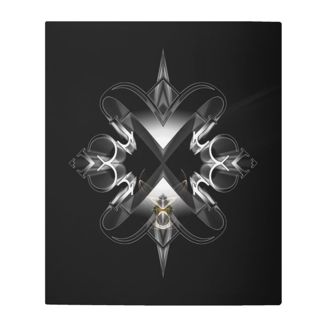Akcenought Emblem On Black by Xzendor7 Metal Print (Front)