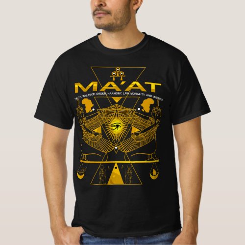 AKD_ MAAT MAAT Sacred Geometry Science Egyptian T_Shirt