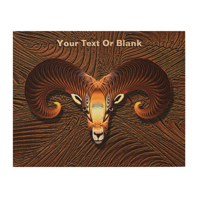 Akedah - Fractal Ram's Head Wood Wall Decor (Front)