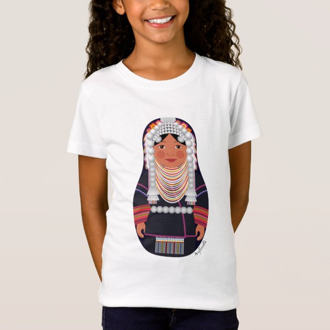 Akha of Thailand Matryoshka Girls' T-Shirt (Front)